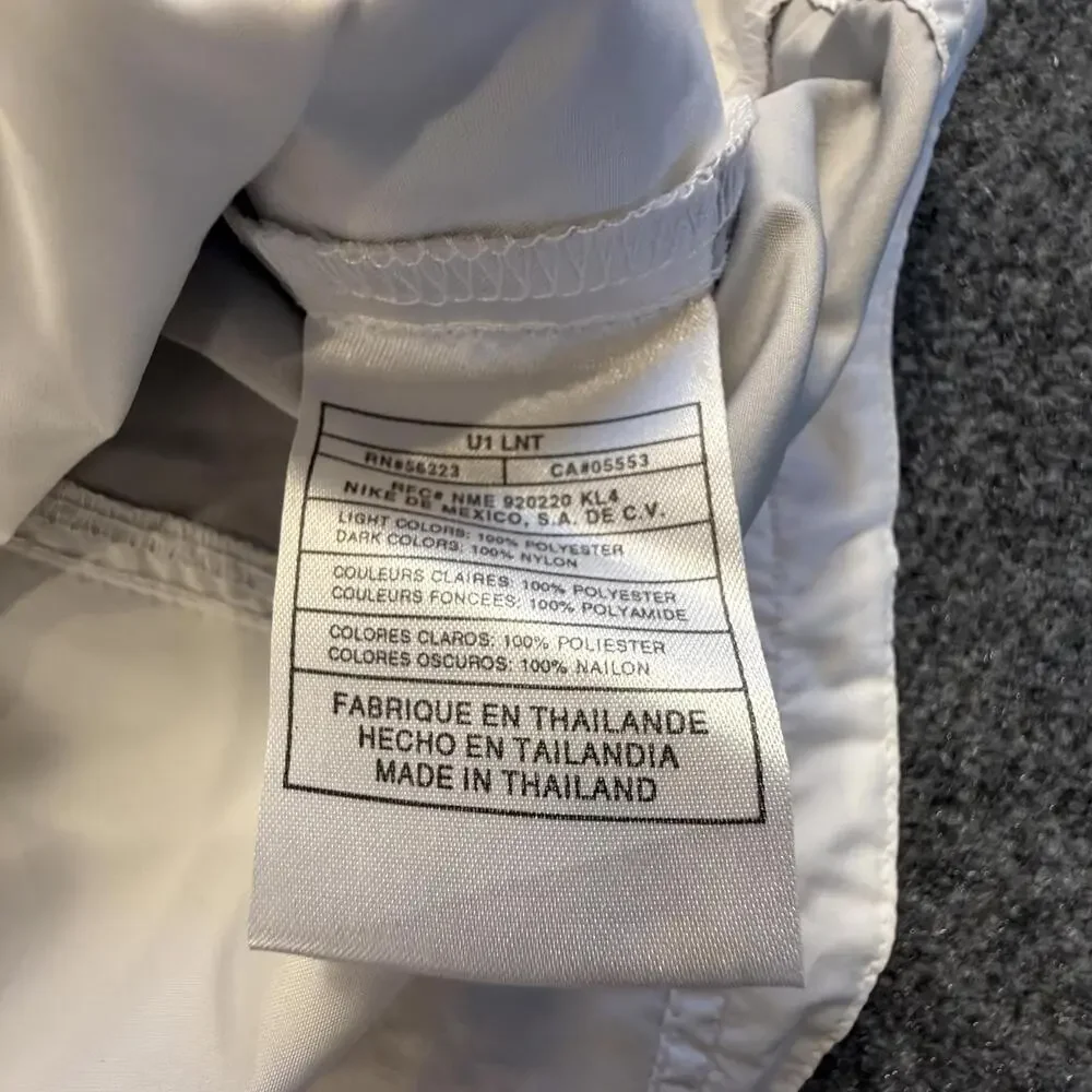 Nike Men's Windbreaker Jacket XL 16-18 White Gray Green #1275‎